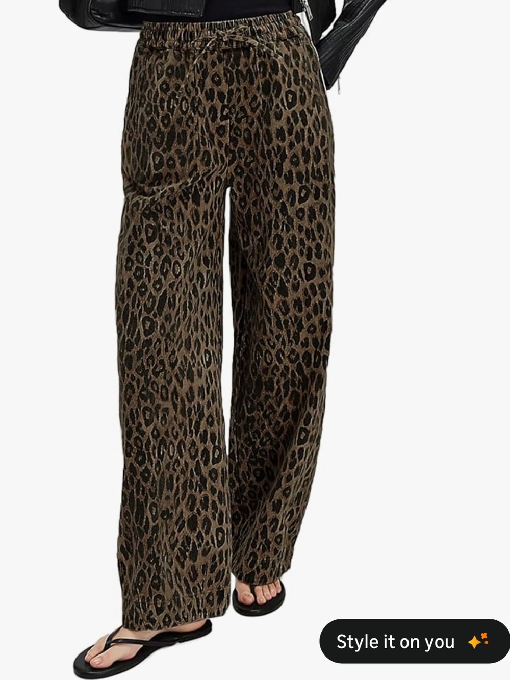 Dark Leopard Print Wide-Leg Cargo Pants NWT & Never Worn.